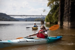 Senator Lindsey Williams and staff tour the Aspinwall Riverfront Park and Kayak Pittsburgh