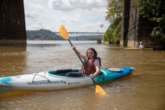 Senator Lindsey Williams and staff tour the Aspinwall Riverfront Park and Kayak Pittsburgh