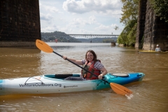 Senator Lindsey Williams and staff tour the Aspinwall Riverfront Park and Kayak Pittsburgh
