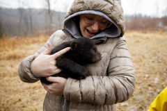 March 7, 2022:  Senator Lindsey Williams attends the Senate Game & Fisheries Committee 2022 Legislative Bear Research Trip. These photos were taken during a research trip under the supervision of trained wildlife experts. Members of the public should not encroach on bear territory or attempt to interact with bears or bear cubs on their own.