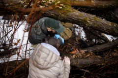 March 7, 2022:  Senator Lindsey Williams attends the Senate Game & Fisheries Committee 2022 Legislative Bear Research Trip. These photos were taken during a research trip under the supervision of trained wildlife experts. Members of the public should not encroach on bear territory or attempt to interact with bears or bear cubs on their own.