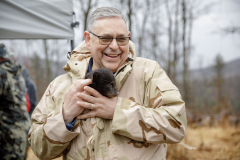 March 7, 2022:  Senator Lindsey Williams attends the Senate Game & Fisheries Committee 2022 Legislative Bear Research Trip. These photos were taken during a research trip under the supervision of trained wildlife experts. Members of the public should not encroach on bear territory or attempt to interact with bears or bear cubs on their own.