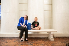 Constituent Kaley Bastine joins Senator Lindsey Williams for a tour of the Capitol Police facility. Kaley has raised over $10,000 for the Harrison Police Department in 2019.