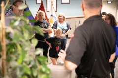 Constituent Kaley Bastine joins Senator Lindsey Williams for a tour of the Capitol Police facility. Kaley has raised over $10,000 for the Harrison Police Department in 2019.