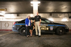 Constituent Kaley Bastine joins Senator Lindsey Williams for a tour of the Capitol Police facility. Kaley has raised over $10,000 for the Harrison Police Department in 2019.