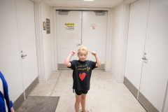 Constituent Kaley Bastine joins Senator Lindsey Williams for a tour of the Capitol Police facility. Kaley has raised over $10,000 for the Harrison Police Department in 2019.