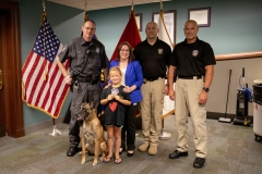 Constituent Kaley Bastine joins Senator Lindsey Williams for a tour of the Capitol Police facility. Kaley has raised over $10,000 for the Harrison Police Department in 2019.
