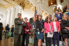 April 12, 2022: Senator Lindsey Williams speaks at the Carpenters Tax Fraud Day of Action in Harrisburg.