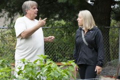 August 10, 2023: Sen. Lindsey Williams, joined by state Rep. Mandy Steele, toured several community gardens in her district yesterday.  Local volunteer Drew Jonczak explained the challenges facing urban agriculture efforts, including destructive wildlife, vandalism and an aging volunteer base.