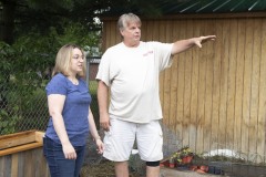 August 10, 2023: Sen. Lindsey Williams, joined by state Rep. Mandy Steele, toured several community gardens in her district yesterday.  Local volunteer Drew Jonczak explained the challenges facing urban agriculture efforts, including destructive wildlife, vandalism and an aging volunteer base.
