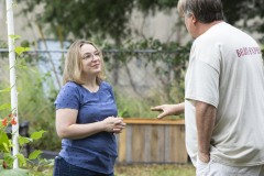 August 10, 2023: Sen. Lindsey Williams, joined by state Rep. Mandy Steele, toured several community gardens in her district yesterday.  Local volunteer Drew Jonczak explained the challenges facing urban agriculture efforts, including destructive wildlife, vandalism and an aging volunteer base.