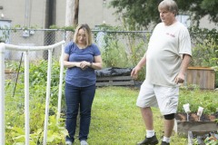 August 10, 2023: Sen. Lindsey Williams, joined by state Rep. Mandy Steele, toured several community gardens in her district yesterday.  Local volunteer Drew Jonczak explained the challenges facing urban agriculture efforts, including destructive wildlife, vandalism and an aging volunteer base.
