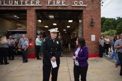 August 26, 2019: Senator Lindsey Williams and Representative Lori Mizgorski joined State Fire Commissioner Bruce Trego and other local elected officials from Shaler Township for the presentation of a $200,000 check to the Elfinwild Volunteer Fire Company. This funding is provided through the Volunteer Loan Assistance Program (VLAP).