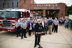 August 26, 2019: Senator Lindsey Williams and Representative Lori Mizgorski joined State Fire Commissioner Bruce Trego and other local elected officials from Shaler Township for the presentation of a $200,000 check to the Elfinwild Volunteer Fire Company. This funding is provided through the Volunteer Loan Assistance Program (VLAP).