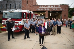 August 26, 2019: Senator Lindsey Williams and Representative Lori Mizgorski joined State Fire Commissioner Bruce Trego and other local elected officials from Shaler Township for the presentation of a $200,000 check to the Elfinwild Volunteer Fire Company. This funding is provided through the Volunteer Loan Assistance Program (VLAP).
