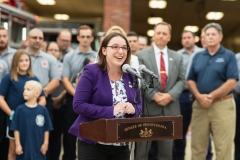 August 26, 2019: Senator Lindsey Williams and Representative Lori Mizgorski joined State Fire Commissioner Bruce Trego and other local elected officials from Shaler Township for the presentation of a $200,000 check to the Elfinwild Volunteer Fire Company. This funding is provided through the Volunteer Loan Assistance Program (VLAP).