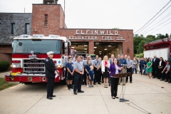 August 26, 2019: Senator Lindsey Williams and Representative Lori Mizgorski joined State Fire Commissioner Bruce Trego and other local elected officials from Shaler Township for the presentation of a $200,000 check to the Elfinwild Volunteer Fire Company. This funding is provided through the Volunteer Loan Assistance Program (VLAP).