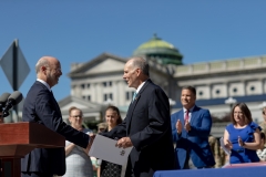 July 1, 2019: Senator Lindsey Williams joins Governor Tom Wolf as he signed a bill that will give family members of those in the Pennsylvania National Guard education opportunities. The bill will allow for free or reduced cost college education.