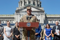 July 1, 2019: Senator Lindsey Williams joins Governor Tom Wolf as he signed a bill that will give family members of those in the Pennsylvania National Guard education opportunities. The bill will allow for free or reduced cost college education.