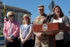 July 1, 2019: Senator Lindsey Williams joins Governor Tom Wolf as he signed a bill that will give family members of those in the Pennsylvania National Guard education opportunities. The bill will allow for free or reduced cost college education.