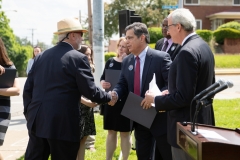 May 9, 2019: Senator Lindsey Williams joins fellow members of the Pennsylvania House and Senate outside the Tree of Life Synagogue in the Squirrel Hill neighborhood of Pittsburgh to announce plans for legislation that will address hate crimes.