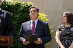 May 9, 2019: Senator Lindsey Williams joins fellow members of the Pennsylvania House and Senate outside the Tree of Life Synagogue in the Squirrel Hill neighborhood of Pittsburgh to announce plans for legislation that will address hate crimes.