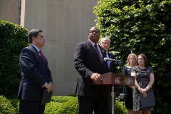 May 9, 2019: Senator Lindsey Williams joins fellow members of the Pennsylvania House and Senate outside the Tree of Life Synagogue in the Squirrel Hill neighborhood of Pittsburgh to announce plans for legislation that will address hate crimes.