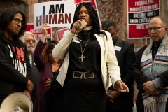 April 4, 2019 – Senator Lindsey Williams  stands with POWER Interfaith, UNITE HERE and other supporters of the Marriott hotel workers seeking better working conditions.