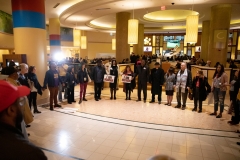 April 4, 2019 – Senator Lindsey Williams  stands with POWER Interfaith, UNITE HERE and other supporters of the Marriott hotel workers seeking better working conditions.