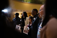 April 4, 2019 – Senator Lindsey Williams  stands with POWER Interfaith, UNITE HERE and other supporters of the Marriott hotel workers seeking better working conditions.
