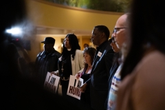 April 4, 2019 – Senator Lindsey Williams  stands with POWER Interfaith, UNITE HERE and other supporters of the Marriott hotel workers seeking better working conditions.