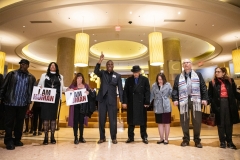 April 4, 2019 – Senator Lindsey Williams  stands with POWER Interfaith, UNITE HERE and other supporters of the Marriott hotel workers seeking better working conditions.