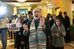 April 4, 2019 – Senator Lindsey Williams  stands with POWER Interfaith, UNITE HERE and other supporters of the Marriott hotel workers seeking better working conditions.
