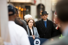 April 4, 2019 – Senator Lindsey Williams  stands with POWER Interfaith, UNITE HERE and other supporters of the Marriott hotel workers seeking better working conditions.