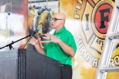 September 4, 2019: Senators get a taste of first responder training with the Pittsburgh firefighters.