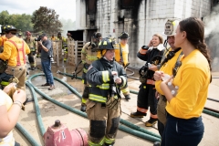 September 4, 2019: Senators get a taste of first responder training with the Pittsburgh firefighters.