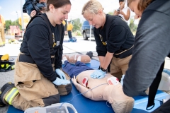 September 4, 2019: Senators get a taste of first responder training with the Pittsburgh firefighters.