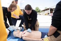 September 4, 2019: Senators get a taste of first responder training with the Pittsburgh firefighters.