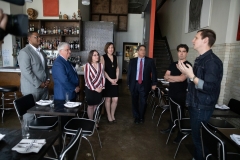May 23, 2019: Senator Lindsey Williams visits Bar Marco in the Strip District as part of the Real Jobs, Real Pay Tour. This location was chosen because it is a perfect example of a business doing the right thing for their employees and paying a not only a minimum wage, but a living wage.