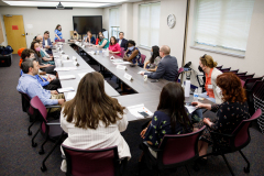 May 12, 2022 − Department of Human Services (DHS) Acting Secretary Meg Snead today joined Senate Minority Leader Jay Costa, Senator Lindsey Williams, leadership from the Jewish Family and Community Services Pittsburgh and other refugee resettlement service providers in the Pittsburgh region to recognize the critical humanitarian work organizations do in support of refugees and resettlement in Pennsylvania.