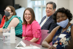 May 12, 2022 − Department of Human Services (DHS) Acting Secretary Meg Snead today joined Senate Minority Leader Jay Costa, Senator Lindsey Williams, leadership from the Jewish Family and Community Services Pittsburgh and other refugee resettlement service providers in the Pittsburgh region to recognize the critical humanitarian work organizations do in support of refugees and resettlement in Pennsylvania.
