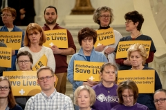 March 20, 2019: Senator Lindsey Williams joins Senator Maria Collett, RN, Rep. Gene DiGirolamo and fellow legislators for a press conference announcing legislation to set safe nurse-to-patient limits in Pennsylvania hospitals.