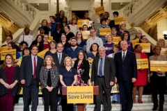 March 20, 2019: Senator Lindsey Williams joins Senator Maria Collett, RN, Rep. Gene DiGirolamo and fellow legislators for a press conference announcing legislation to set safe nurse-to-patient limits in Pennsylvania hospitals.