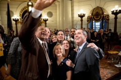 March 20, 2019: Senator Lindsey Williams joins Senator Maria Collett, RN, Rep. Gene DiGirolamo and fellow legislators for a press conference announcing legislation to set safe nurse-to-patient limits in Pennsylvania hospitals.