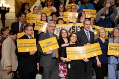March 20, 2019: Senator Lindsey Williams joins Senator Maria Collett, RN, Rep. Gene DiGirolamo and fellow legislators for a press conference announcing legislation to set safe nurse-to-patient limits in Pennsylvania hospitals.
