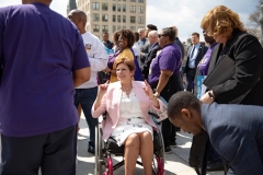 April 9, 2019: Senator Lindsey Williams joins SEIU at state Capitol rally for better workers' rights.