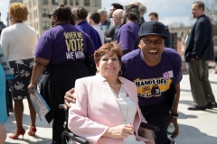 April 9, 2019: Senator Lindsey Williams joins SEIU at state Capitol rally for better workers' rights.