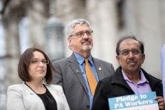 April 9, 2019: Senator Lindsey Williams joins SEIU at state Capitol rally for better workers' rights.