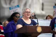 April 9, 2019: Senator Lindsey Williams joins SEIU at state Capitol rally for better workers' rights.