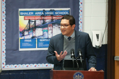 April 19, 2022: Senator Lindsey Williams joins Shaler Area High School Students and  Pennsylvania Department of Education (PDE) Secretary Noe Ortega to celebrate Student Advocacy.